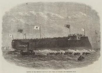 Launch of the Prussian Iron-Clad Kron Prinz at Poplar